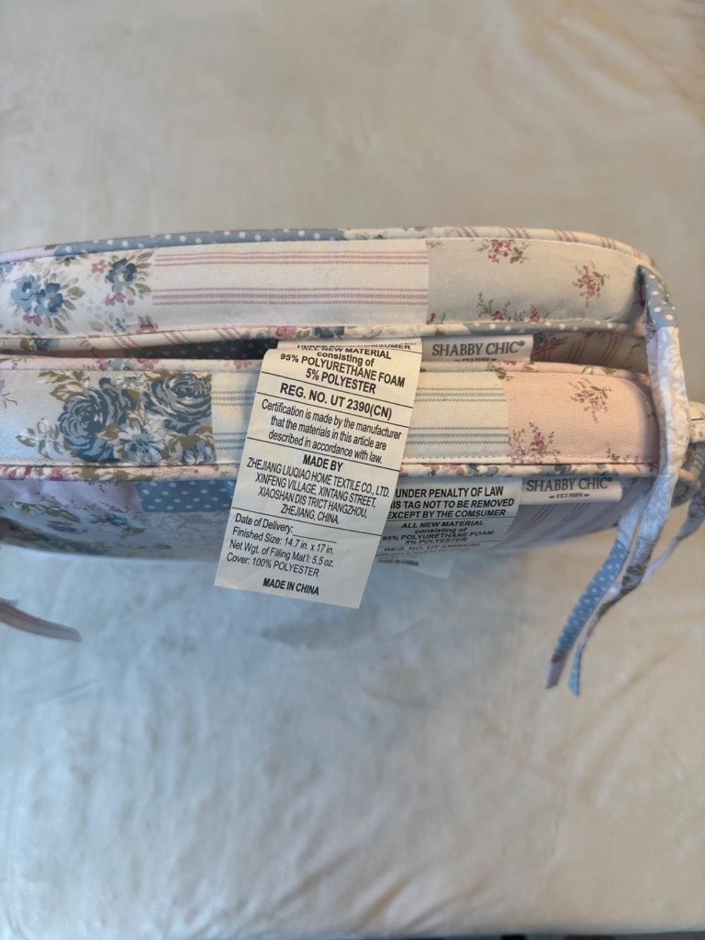 Shabby Chic Patchwork Floral Chair/Stool Cushions, set of 2 - Picture 5 of 7